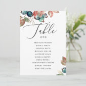 水彩ブルーベリー花柄の結婚式着席表 招待状 (スタンド正面)