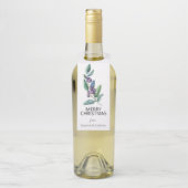 水彩ブルーベリー葉ズクリスマス ボトルネックタグ (ボトル)