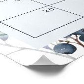 水彩ブルーベリー賞味期限ポスター ポスター (角)