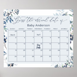 水彩ブルーベリー賞味期限ポスター ポスター