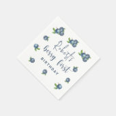 水彩ブルーベリー1st誕生日パーティー スタンダードカクテルナプキン (角)