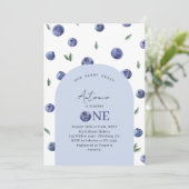 水彩ブルーベリー1st誕生日パーティー 招待状 (スタンド正面)