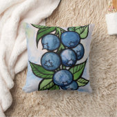 水彩ブルーベリー クッション (ブランケット)