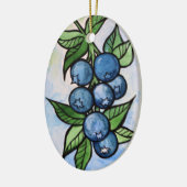 水彩ブルーベリー セラミックオーナメント (左)