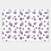 水彩ブルーベリー ラッピングペーパーシート (正面)