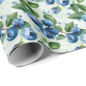 水彩ブルーベリー ラッピングペーパー (ロールコーナー)