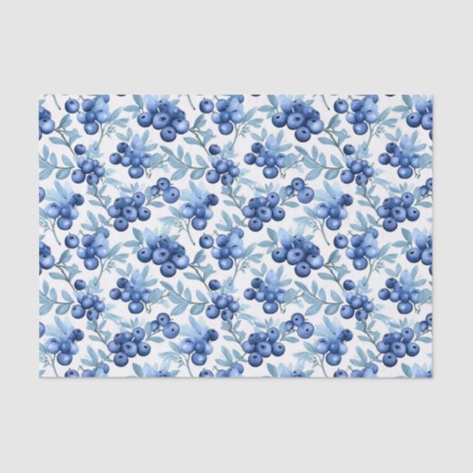 水彩ブルーベリー 薄葉紙 (正面)