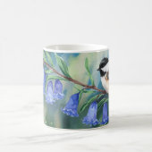 水彩ブルーベルと《鳥》アメリカゴガラ コーヒーマグカップ (中央)