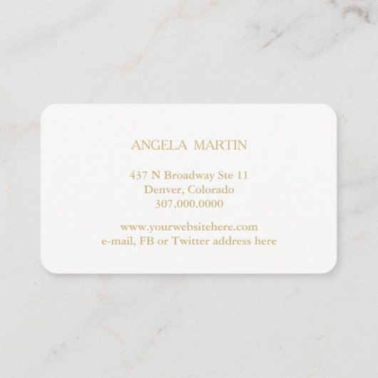 水彩ブルーベルフローラ金ゴールドフレームプロフェッショナル 名刺 (裏面)