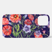 水彩ブルーベルポピーアレイ Case-Mate iPhoneケース (裏面 (横))