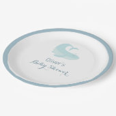 水彩ブルーホエールオーシャンフィッシュベビーシャワー ペーパープレート (アングル)