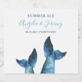 水彩ブルーホエールテイルズ ビールラベル (シングルラベル)