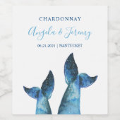 水彩ブルーホエールテイルズ ワインラベル (シングルラベル)