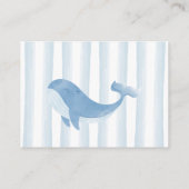 水彩ブルーホエールベビーシャワーおむつラッフル エンクロージャーカード (裏面)