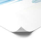 水彩ブルーホリデークリスマスツリーポスター ポスター (角)