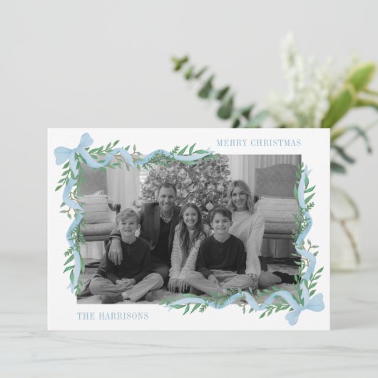 水彩ブルーボウガーランド写真 シーズンカード (スタンド正面)