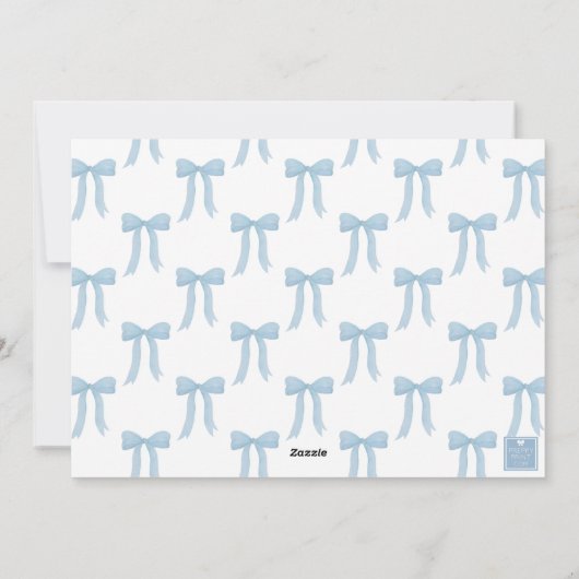 水彩ブルーボウガーランド写真 シーズンカード (裏面)