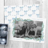 水彩ブルーボウガーランド写真 シーズンカード