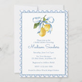 水彩ブルーボウレモン 招待状 (正面)