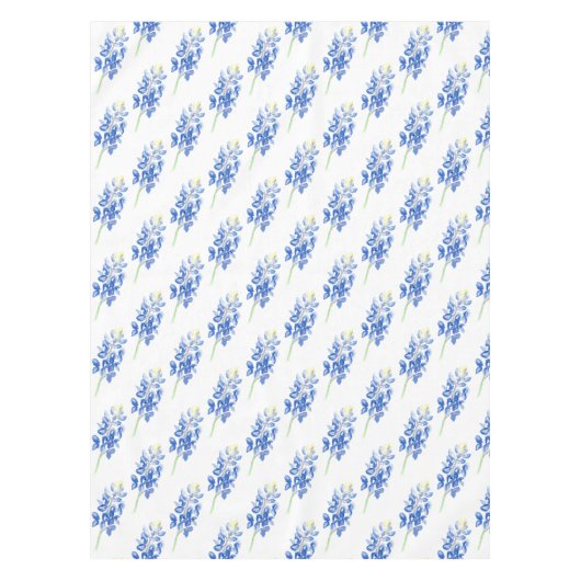 水彩ブルーボネット テーブルクロス (正面)