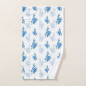 水彩ブルーボンネットパターン バスタオルセット (ハンドタオル)