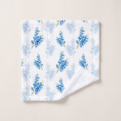 水彩ブルーボンネットパターン バスタオルセット (ウォッシュタオル)