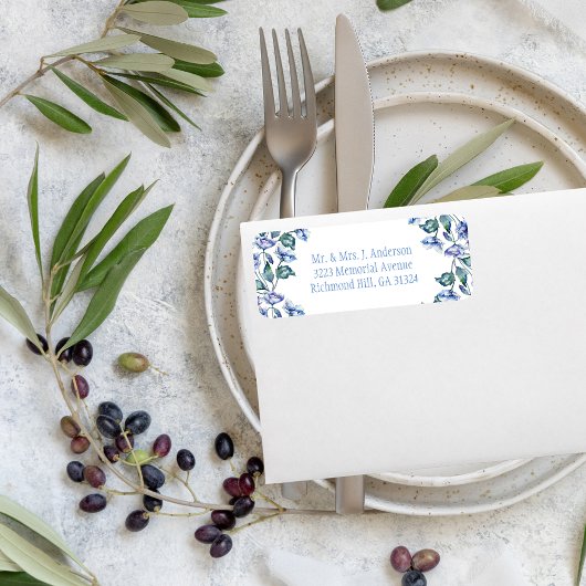 水彩ブルーポピー ラベル