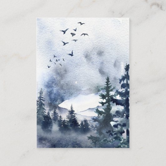 水彩ブルーマウンテン受付案内カード エンクロージャーカード (裏面)