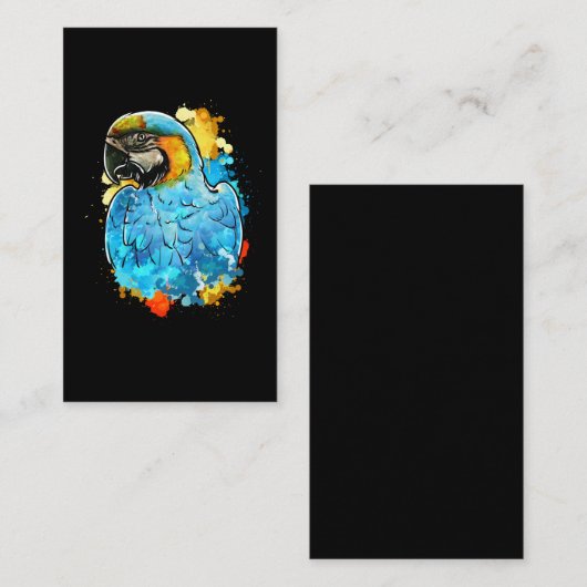 水彩ブルーマコーオロットバ絵画ードズ 名刺 (正面/裏面)