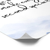 水彩ブルーミニマリストやる気を起こさせる引用文 ポスター (角)