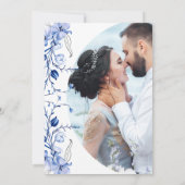 水彩ブルーミニマル素朴リスト結婚フローラ 招待状 (裏面)