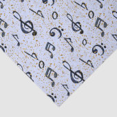 水彩ブルーミュージカル音楽ノート金ゴールドグリッター 薄葉紙 (詳細)