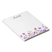 水彩ブルーメイブワイルドフラワーメモ帳 ノートパッド (アングル)