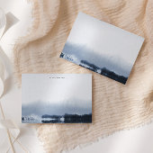 水彩ブルーランドスケープモノグラムノートカード ノートカード