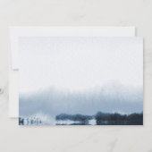 水彩ブルーランドスケープモノグラムノートカード ノートカード (裏面)