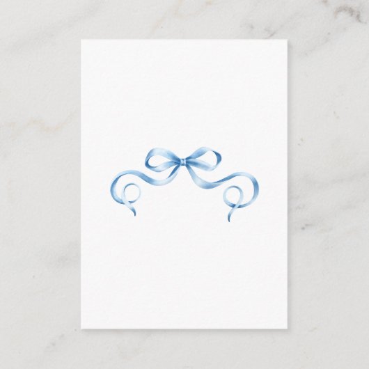 水彩ブルーリボンおむつラッフル エンクロージャーカード (裏面)