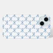 水彩ブルーリボンパターン Case-Mate iPhoneケース (裏面 (横))