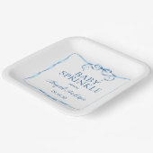 水彩ブルーリボンベビー散布 ペーパープレート (傾斜あり)