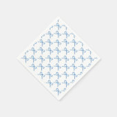 水彩ブルーリボン柄 スタンダードカクテルナプキン (角)