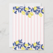 水彩ブルーレモンズマルティーニピンクストライプ色 招待状 (裏面)