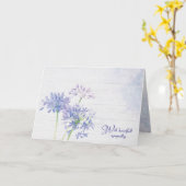 水彩ブルーワイルドフラワーズシンパネーションカード カード (黄色い花)