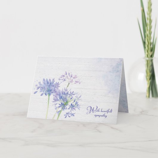 水彩ブルーワイルドフラワーズシンパネーションカード カード (正面)