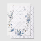水彩ブルーワイルドフラワーブライダルシャワー ベラム紙招待状 (オフセット (招待状))
