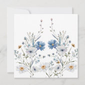水彩ブルーワイルドフラワーブライダルシャワー 招待状 (裏面)