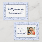 水彩ブルーワイルドフラワーブライドメイド提案 ノートカード (正面/裏面)