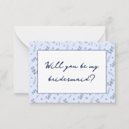 水彩ブルーワイルドフラワーブライドメイド提案 ノートカード