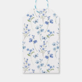 水彩ブルーワイルドフラワーベビーシャワーの好意 ギフトタグ (裏面)