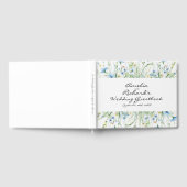 水彩ブルーワイルドフラワー結婚ズ ゲストブック (全面)