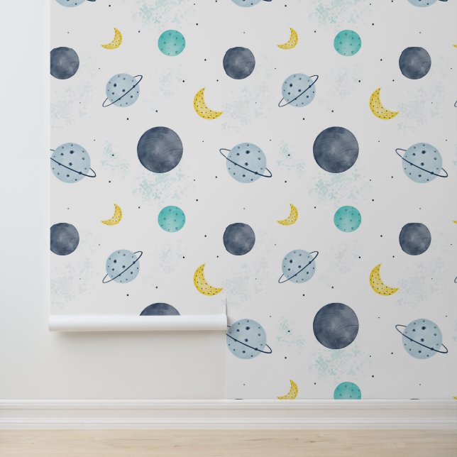 水彩ブルー宇宙惑星パターン 壁紙 (アプリケーション)