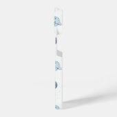 水彩ブルー宇宙惑星パターン iPhoneケース (左側面)